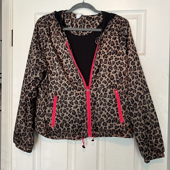 JACKET,26 International Athletic Collection,Leopard Print, Hot Pink Zipper,Lined - Picture 2 of 5